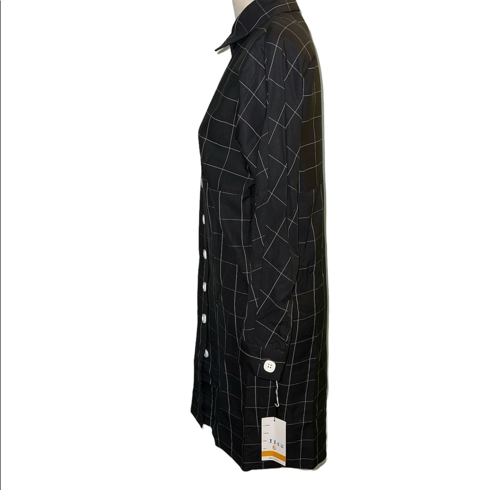 Chetta B vintage size 6 black/white plaid long sleeve dress New With Tags - Picture 6 of 15